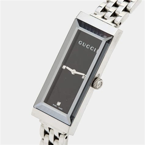 gucci women's ya127504 g-frame diamond-accented stainless steel watch|Gucci G.